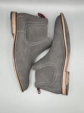 Madden Steve Madden Mens Grey Faux Suede Chelsea Boots Ankle Boots Dress Shoes